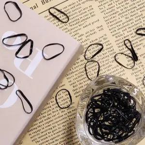 미니 검정 고무 머리끈