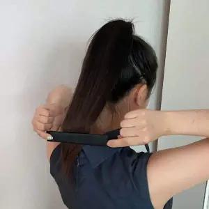 당고머리 똥머리 스틱 밴드 블랙