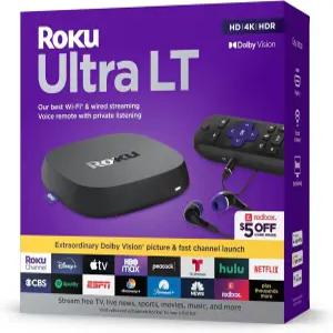 Roku Ultra LT (2023) HD/4K/HDR Dolby Vision 쿼드코어 스트리밍 플레이어(HDMI 케이블 헤드폰 음성