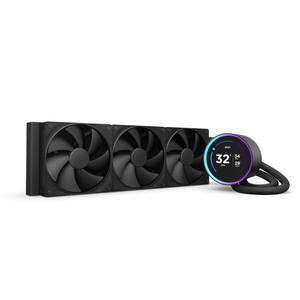 NZXT 크라켄 엘리트 360 2024 - AIO CPU 액체 냉각기 360mm 라디에이터 F120P 팬 3개 맞춤형 2.72인치 IPS LCD 터빈 펌프 AMD AM5, AM4 인텔 LGA 1851/1700, 1200/115X 블랙