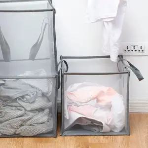 이동식 세탁 빨래 함 바구니 접이식 벽걸이 매쉬 햄퍼