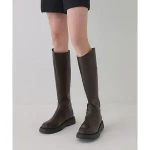 매장정품 SALT AND CHOCOLATE 솔트앤초콜릿 [Wide ver. 추가] 라운드 토 베이직 플랫 롱부츠 412148001 (3.