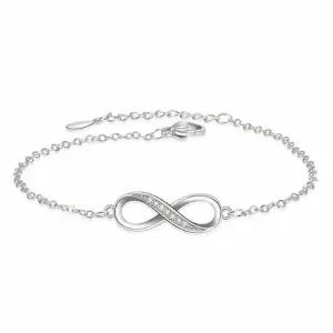 은볼팔찌 S925 심플 로즈골드 리미티드 지르콘 팔찌 무한대 실버