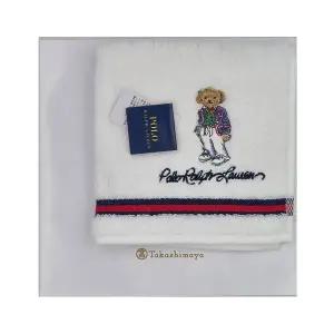 [폴로]랄프로렌 곰돌이자수 화이트 타월손수건 bear-11