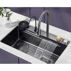 스텐 폭포수싱크대 블랙 싱크대 주방 폭포수 고급 싱크볼