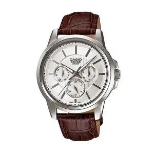 [신세계라이브쇼핑]카시오 BEM-307L-7A 비사이드 클래식 남성 아날로그 가죽 손목 시계