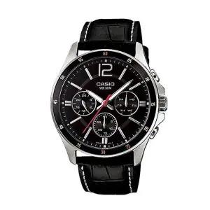 [신세계라이브쇼핑]카시오 MTP-1374L-1A 남성 라운드 아날로그 가죽 손목 시계