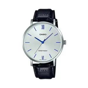 [신세계라이브쇼핑]카시오 MTP-VT01L-7B1 라운드 남성 가죽 아날로그 시계