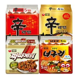 농심 봉지라면 4종 신라면+신라면골드+짜파게티+너구리 (총19봉)