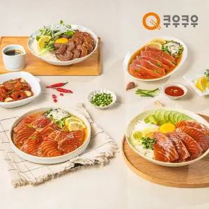 [쿠우쿠우] 깐새우장 연어장 훈제연어장 300g+300g 골라담기