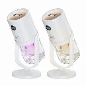 다이아큐브 각도 조절 듀얼 미스트 무선 미니 가습기 무소음 무선 무드등 가정용 사무실 탁상용