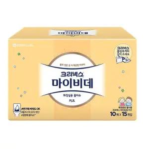 마이비데 키즈 휴대용(10매x15개입) 크리넥스 이사 선물 집들이 새학기 준비물 초등학생 어린이집 사무실