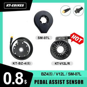 Ebike KT 페달 보조 센서 V12L D12L/R 8 12 자석 전자 자전거 액세서리 전기 키트 용 듀얼 홀 PAS