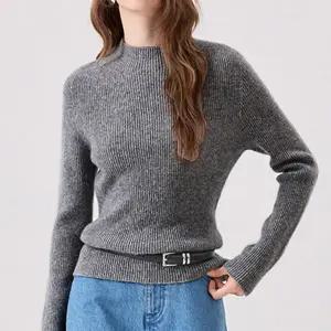 여성 니트 긴팔 슬림핏 캐주얼 골지 티셔츠 KN-09 클래식 니트