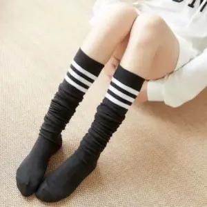 니하이삭스 삼선 투톤 니하이 오버 니삭스 블랙