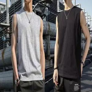 운동복 민소매 여름 티 남자 티셔츠 라운드넥 나시 WFLQ8FO