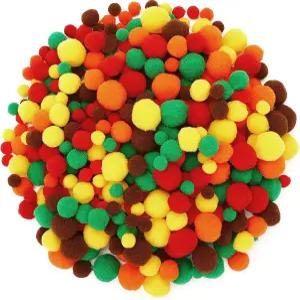 UPINS 가을 폼 볼 600피스 오렌지 브라운 레드 믹스 사이즈 DIY 추수감사절 파티 장식 용품 (5가지 색상)