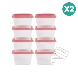 베베락 엘파 큐브 이유식 소분 용기 120ml 핑크 16P BNA