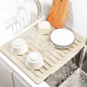 실리콘 식기 건조 매트 싱크대 물빠짐 논슬립 드라잉 주방 정리 받이 선반대 빠짐 패드 그릇대 배수 트레이