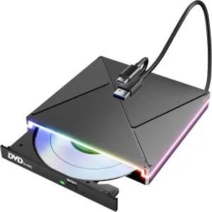 노트북용 RGB DVD 플레이어 Mac용 외장 CD 드라이브 USB 3.0 C 휴대용 버너 디스크 노트북 데스크톱 Mac과