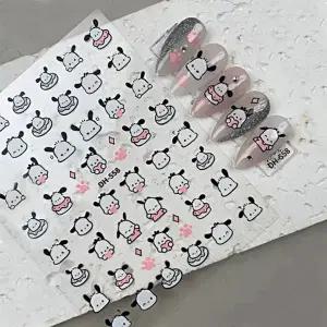 네일아트 귀여운 케릭터 강아지 냥이 네일스티커 3종-WFHTR85