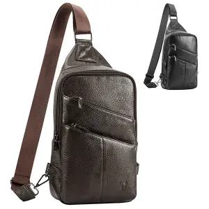 [블루마운트] 6038-1 소가죽 캐주얼 슬링백 메신저백