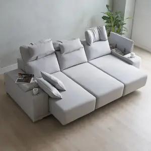 에보니아 루엔 모션 슬라이딩 리클라이너 쇼파 4인용 아쿠아스웨이드텍스 기본형 (콘솔박스 선택)