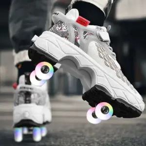 4륜 롤러 슈즈 스케이트 바퀴달린 신발 남녀공용 어린이 겸용 자동 바퀴 변신 운동화