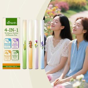 4개입 아로마테라피 디퓨저 공기 청정 펜 허브 폐 정화 스틱 민트 오일 졸음 완화 호흡 개선