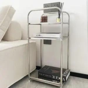 올 스텐 협탁 침실 침대 옆 철제 사이드 테이블 인테리어 선반