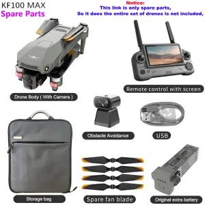 호환  KF100 MAX 드론 본체 터치 스크린 원격 제어장애 회피프로펠러보관 가방 예비 부품