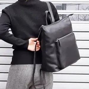 여성 천연소가죽 빅포켓 스퀘어쉐입 고급백팩 포멀룩-WFI7PHM