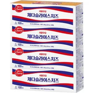서울우유 체다슬라이스치즈 업소용 1800g x 4개 (400매)