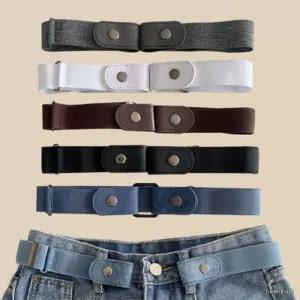 여성용 청바지 바지 허리 사이즈 조절 편안한 밴딩 노버클 똑딱이 벨트