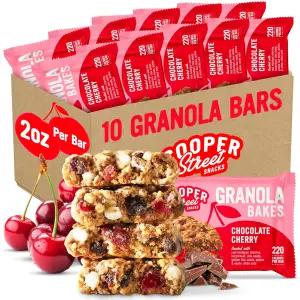 쿠퍼 스트리트 그래놀라 베이크 초콜릿 체리 - 2온스 빅 오트밀 바 좋은 섬유질 및 통곡물 공급원 부드러운