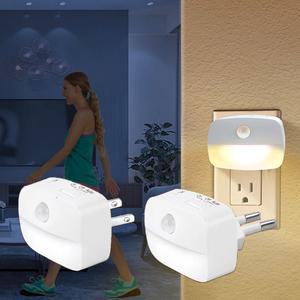 복도 사각 센서등 EU 미국 소켓 Led 야간 조명 모션 센서 동작 감지 AC 85 265V PIR 인간 램프 3 색 침실 복도에 벽에 플러그