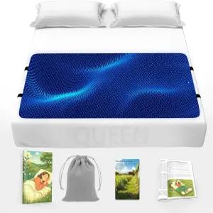 침대 퀸용 접지 매트 u2013 초박형 0.5mm 조절 가능한 스트랩 에코 PU 소재 중앙 전도성 포트 및 더 나은