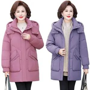 여자 점퍼 롱패딩 빅사이즈 엄마 덕다운 후드