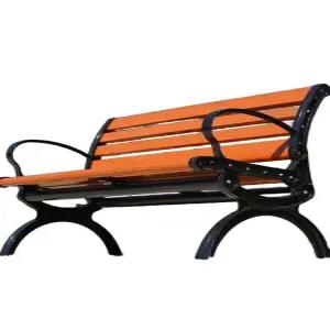 야외벤치 테라스 공원 카페 등받이 철제 의자 원목