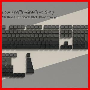 로우 프로파일 샤인 스루 키캡, 132 그라데이션 그레이 PBT 더블 샷 체리 MX 스위치 식 게이머 키보드용