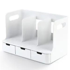 시스맥스 서랍책꽂이 화이트 책정리 문구 소품 보관 서류꽂이 책진열대 데스크멀티박스