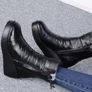 숏 여성 패션부츠 부츠 워커 SL072 통굽 미들부츠