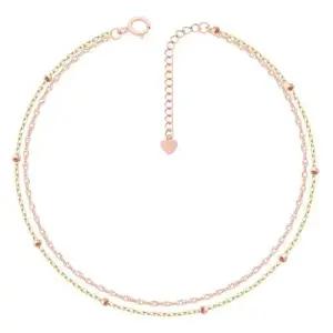 14K 두줄 금볼 트위스트 체인 골드 금 팔찌 WFK1M36