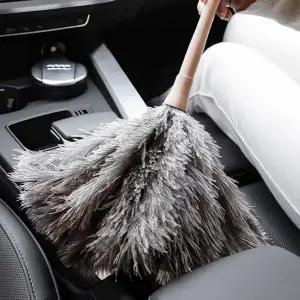 타조 깃털 먼지 떨이 핸디형 인테리어 타조 깃털 먼지 떨이 청소용 가정용 차량용