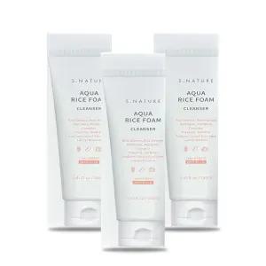 에스네이처 아쿠아 라이스 약산성 클렌징폼 160ml 3개