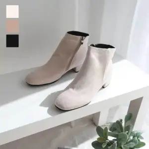 여성 스웨이드 옆지퍼 앵클부츠 낮은굽 첼시부츠 WD40ED3