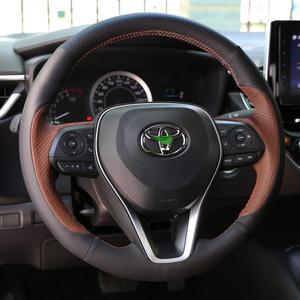 휠마스크 손 바느질 자동차 핸들 커버 도요타 캠리 아발론 코롤라 하이랜더 와일랜더 가죽 자동차 액세서리