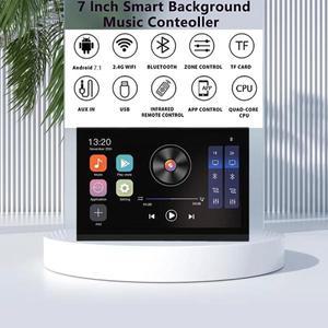7인치 터치스크린 2존 오디오 볼륨 벽걸이 파워 앰프 WIFI 블루투스 사운드 컨트롤 패널 안드로이드 음악