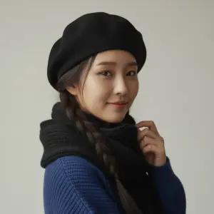 루타미 클래식 울100% 밴디드 베레모