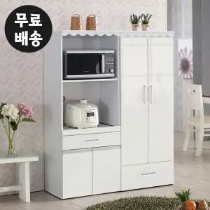 [벤티스가구]라파 주방 렌지대 수납장 세트 부엌 예쁜 디자인 다이 선반장 밥솥장(양문수납장)